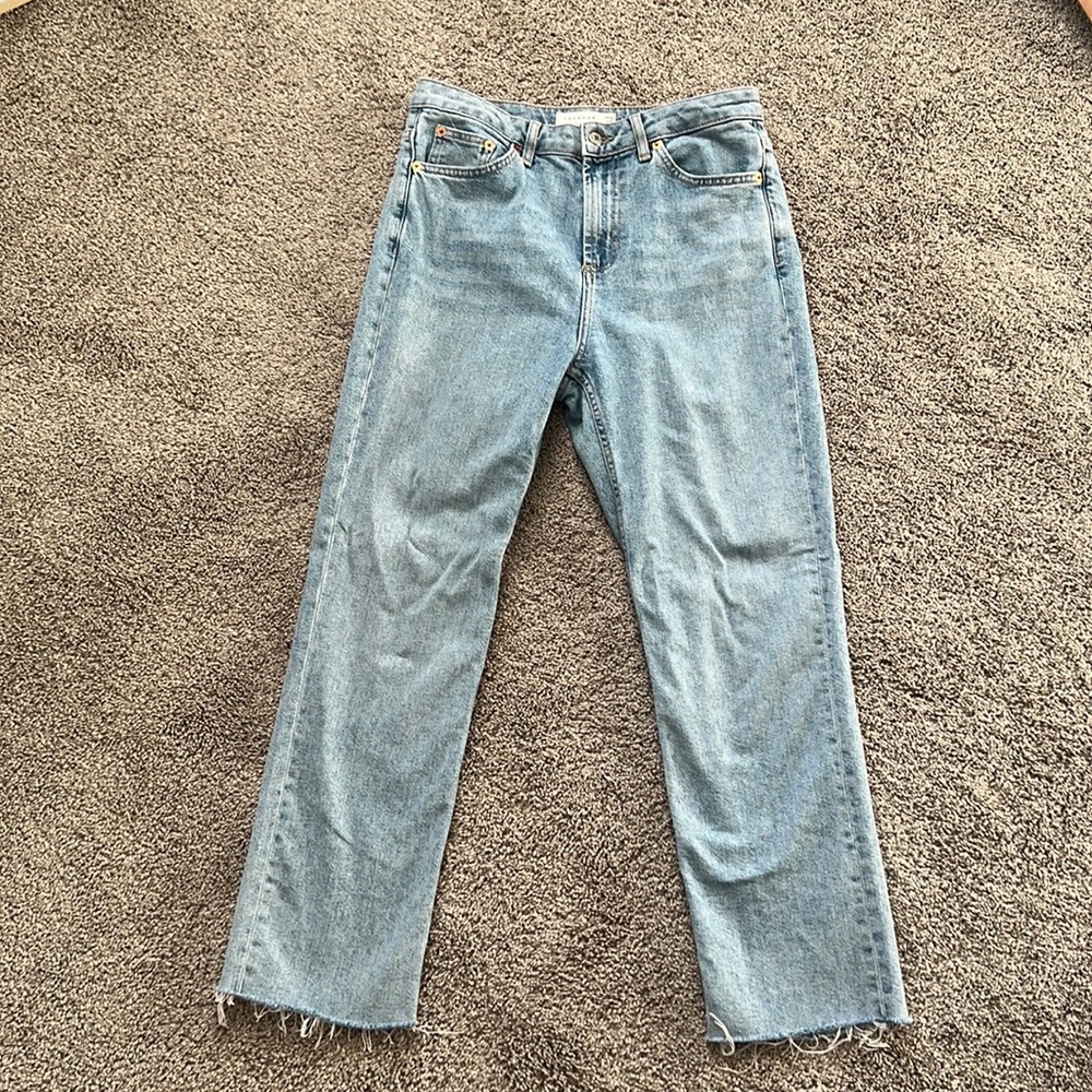 Topshop Raw Straight Hem Jeans